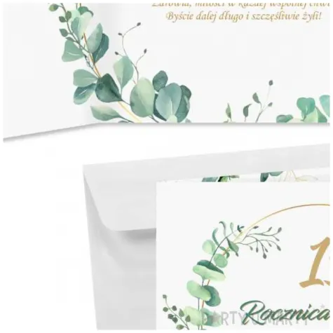prezent na 15 rocznice slubu pamiatka kartka okolicznosciowa eukaliptus beauty 15x15 cm