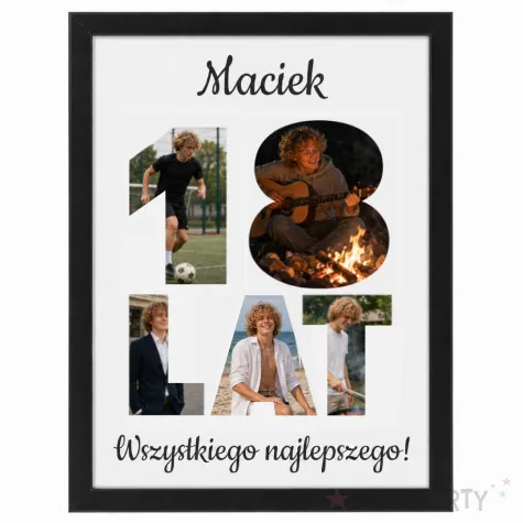 prezent na 18 urodziny z imieniem personalizowany dyplom w ramce wszystkiego najlepszego