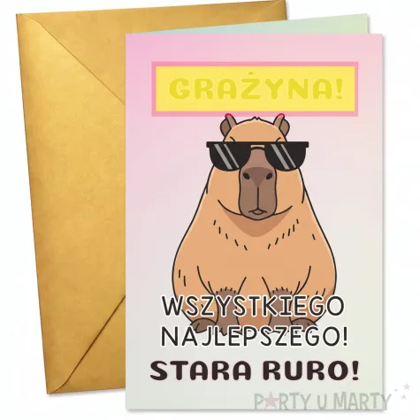 prezent na 30 40 50 urodziny kartka okolicznosciowa kapibara najlepszego stara ruro imie