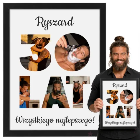 prezent na 30 urodziny z imieniem personalizowany dyplom w ramce wszystkiego najlepszego