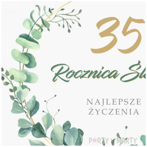 prezent na 35 rocznice slubu pamiatka kartka okolicznosciowa eukaliptus beauty 15x15 cm