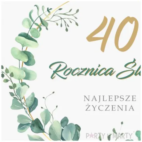 prezent na 40 rocznice slubu pamiatka kartka okolicznosciowa eukaliptus beauty 15x15 cm