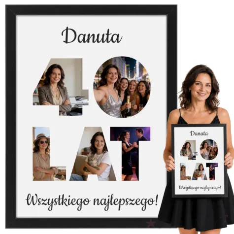 prezent na 40 urodziny z imieniem personalizowany dyplom w ramce wszystkiego najlepszego