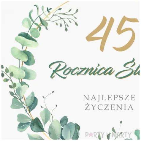prezent na 45 rocznice slubu pamiatka kartka okolicznosciowa eukaliptus beauty 15x15 cm