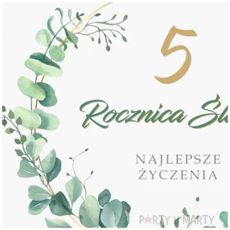 prezent na 5 rocznice slubu pamiatka kartka okolicznosciowa eukaliptus beauty 15x15 cm