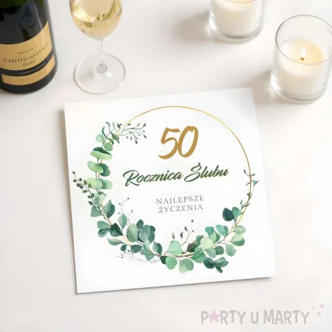prezent na 50 rocznice slubu zlote gody pamiatka kartka okolicznosciowa eukaliptus beauty 15cm