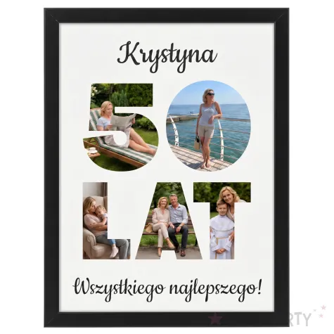 prezent na 50 urodziny z imieniem personalizowany dyplom w ramce wszystkiego najlepszego