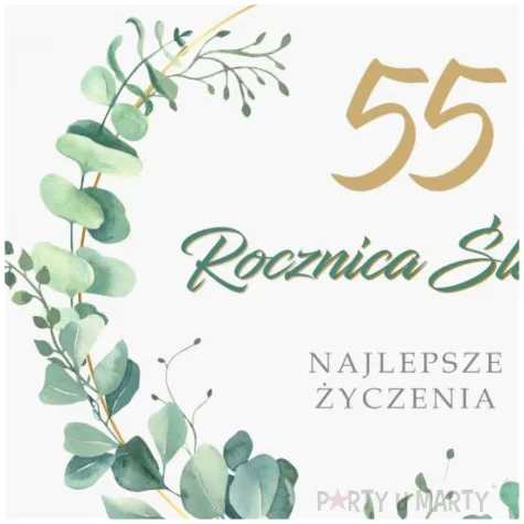 prezent na 55 rocznice slubu pamiatka kartka okolicznosciowa eukaliptus beauty 15x15 cm