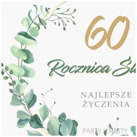 prezent na 60 rocznice slubu pamiatka kartka okolicznosciowa eukaliptus beauty 15x15 cm