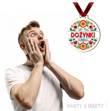 prezent na dozynki gminne upominek nagroda w konkursie medal kwiaty ludowe 7 2 cm