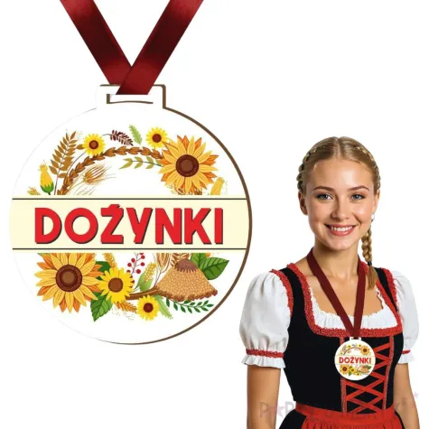prezent na dozynki gminne upominek nagroda w konkursie medal sloneczniki 7 2 cm