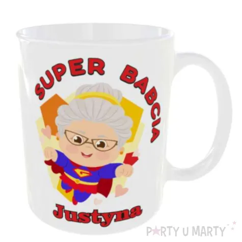 prezent na dzien babci urodziny kubek personalizowany super babcia imie 330 ml