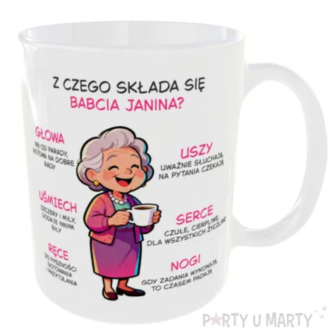 prezent na dzien babci urodziny kubek personalizowany z czego sklada sie babcia imie 330 ml