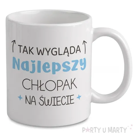 prezent na dzien chlopaka urodziny kubek tak wyglada najlepszy chlopak na swiecie bialy 330 ml