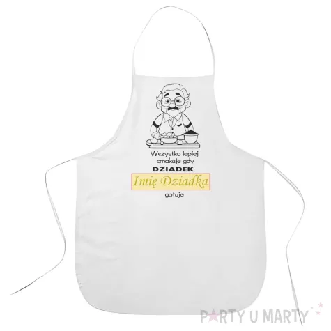 prezent na dzien dziadka fartuch kuchenny personalizowany dziadek gotuje z imieniem 101 cm
