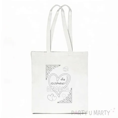 prezent na dzien dziadka materialowa torba na zakupy do pomalowania diy 40x35 cm