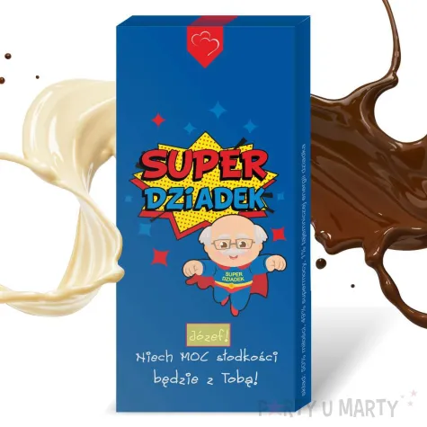 prezent na dzien dziadka upominek opakowanie na czekolade super dziadek personalizacja imie