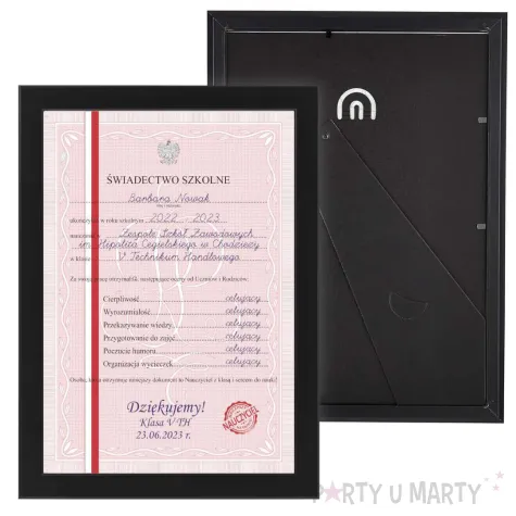 prezent na dzien edukacji zakonczenie roku dla nauczyciela swiadcetwo w ramce szola srednia