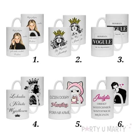 prezent na dzien kobiet 8 marca kubek personalizowany z imieniem wybierz wzor 330 ml
