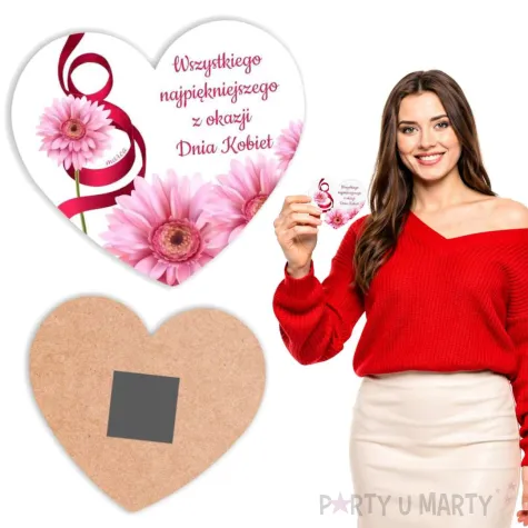 prezent na dzien kobiet 8 marca magnes gerbery na lodowke dla kolezanek z pracy klasy 9 cm