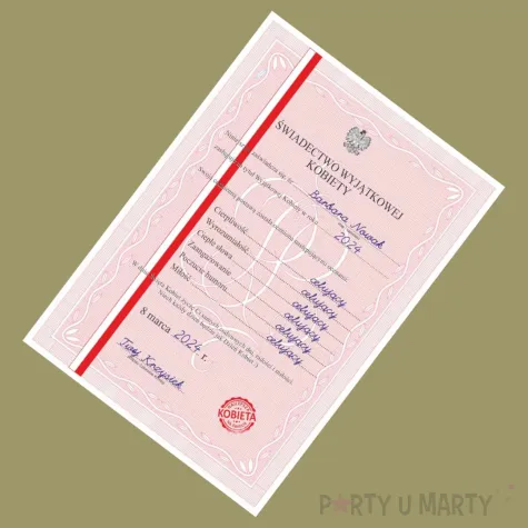 prezent na dzien kobiet swiadectwo wyjatkowej kobiety 8 marca a4