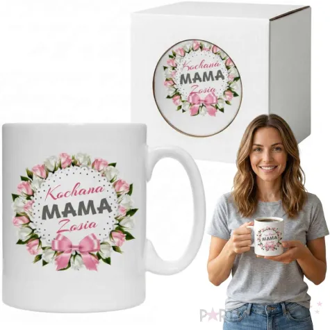 prezent na dzien matki urodziny kubek personalizowany kochana mama imie 330 ml