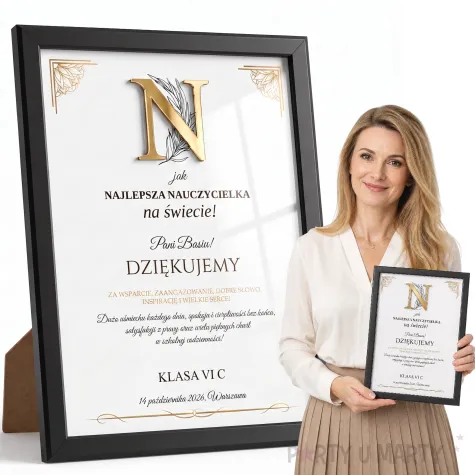 prezent na dzien nauczyciela edukacji ramka 3d najlepszy nauczyciel zakonczenie roku personalizacja