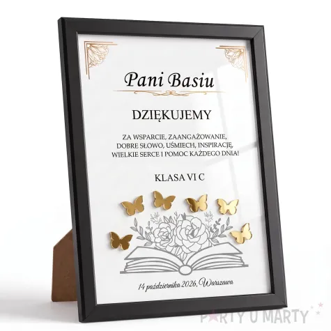 prezent na dzien nauczyciela edukacji ramka motyle podziekowania zakonczenie roku personalizacja