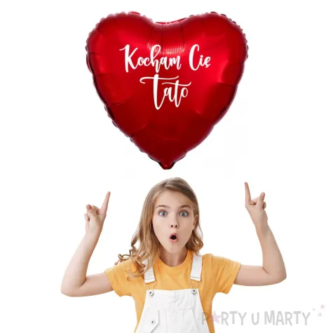 prezent na dzien ojca 23 czerwca balon foliowy czerwone serce kocham cie tato dekoracja 18