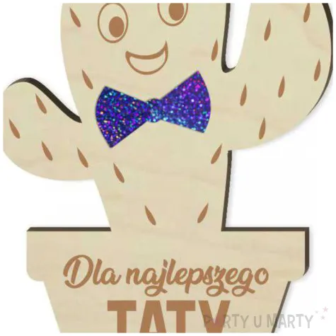 prezent na dzien ojca 23 czerwca drewniana figurka kaktud dla najlepszego taty dekoracja