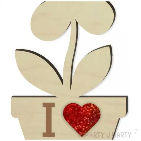 prezent na dzien ojca 23 czerwca drewniana figurka kwiat i love tate dekoracja 14 cm