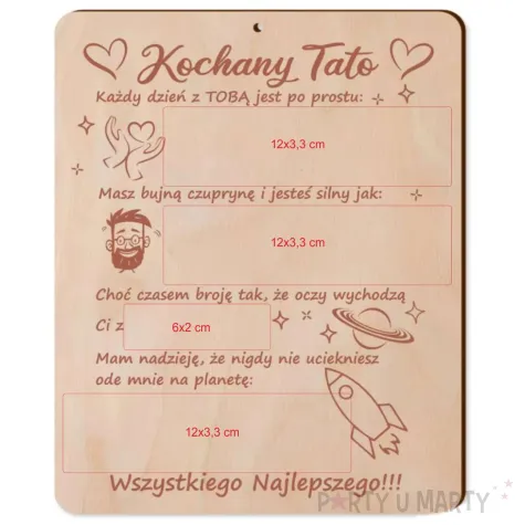 prezent na dzien ojca 23 czerwca drewniana tabliczka kochany tato dekoracja upominek