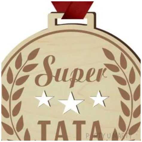 prezent na dzien ojca 23 czerwca urodziny drewniany medal super tata laur upominek