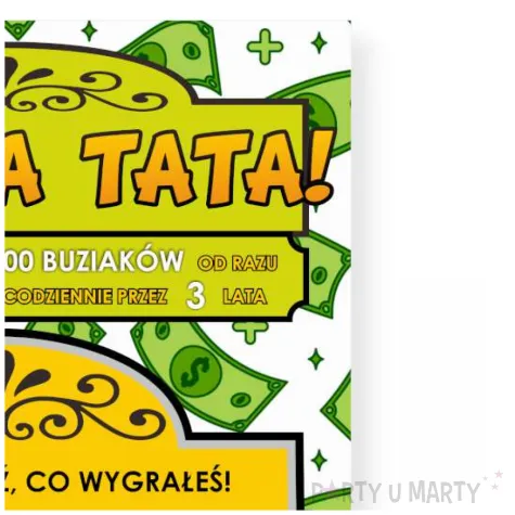 prezent na dzien ojca 23 czerwca urodziny duza zdrapka ekstra tata upominek kartka