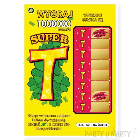 prezent na dzien ojca 23 czerwca urodziny duza zdrapka super tata upominek kartka