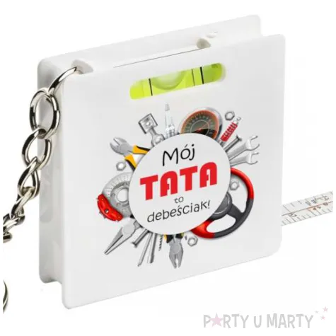 prezent na dzien ojca brelok z miarka i poziomica moj tata to debesciak