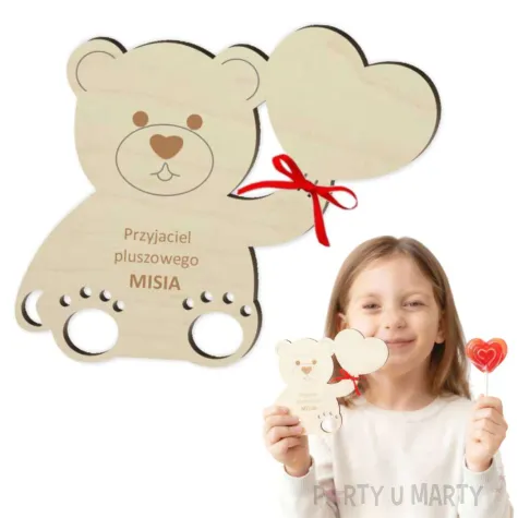 prezent na dzien pluszowego misia urodziny dekoracja na lizaka przyjaciel misia 15 5 cm