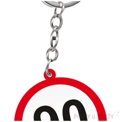 prezent na dziewiecdziesiat urodziny breloczek do kluczy z liczba 90 kolekcja traffic znak drogow