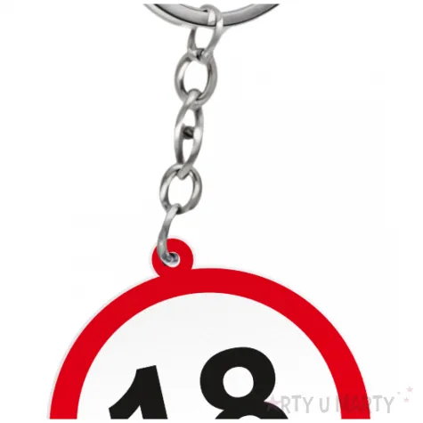 prezent na osiemnaste urodziny breloczek do kluczy z liczba 18 kolekcja traffic znak drogowy