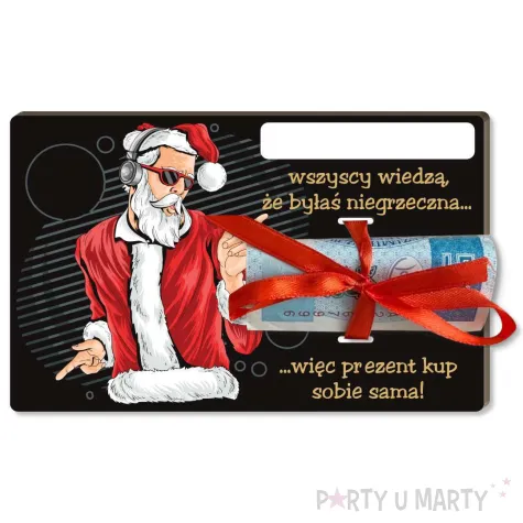 prezent na swieta boze narodzenie mikolajki karnet na banknot bon podarunkowy bylaz niegrzeczna