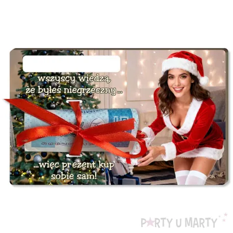 prezent na swieta boze narodzenie mikolajki karnet na banknot bon podarunkowy piekna mikolajka