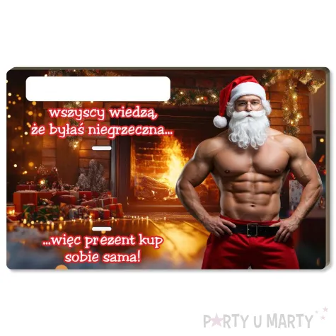 prezent na swieta boze narodzenie mikolajki karnet na banknot bon podarunkowy umiesniony mikolaj