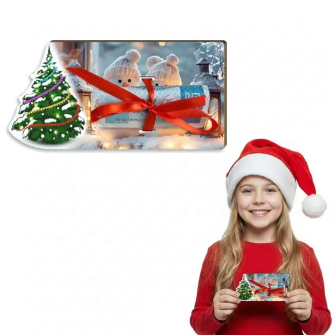 prezent na swieta boze narodzenie mikolajki karnet na banknot choinka balwanki