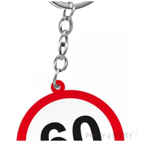 prezent na szescdziesiate urodziny breloczek do kluczy z liczba 60 kolekcja traffic znak drogowy
