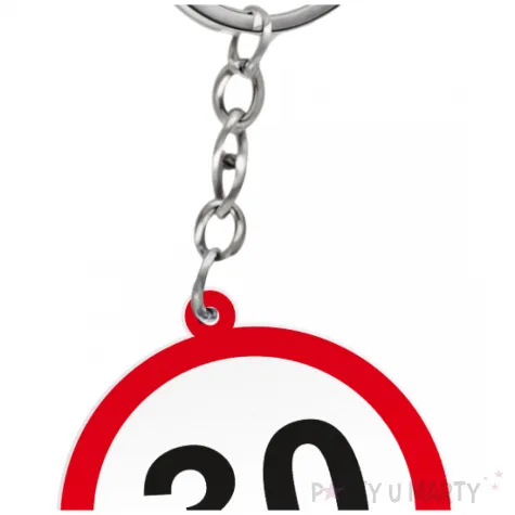 prezent na trzydzieste urodziny breloczek do kluczy z liczba 30 kolekcja traffic znak drogowy