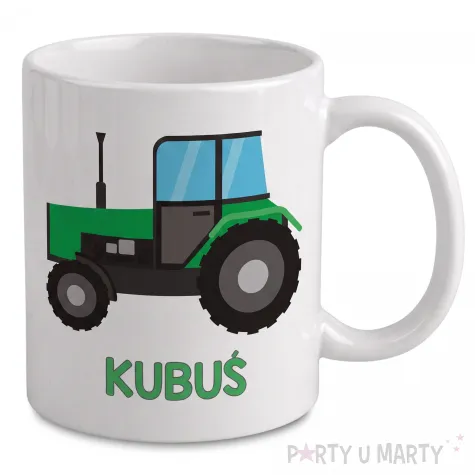 prezent na urodziny chlopca kubek z imieniem traktor personalizacja rolnik wies farma 330 ml