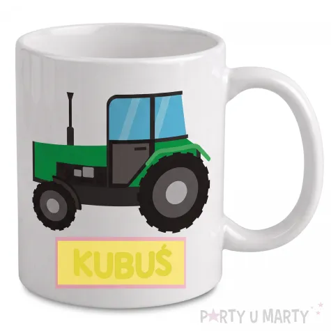 prezent na urodziny chlopca kubek z imieniem traktor personalizacja rolnik wies farma 330 ml