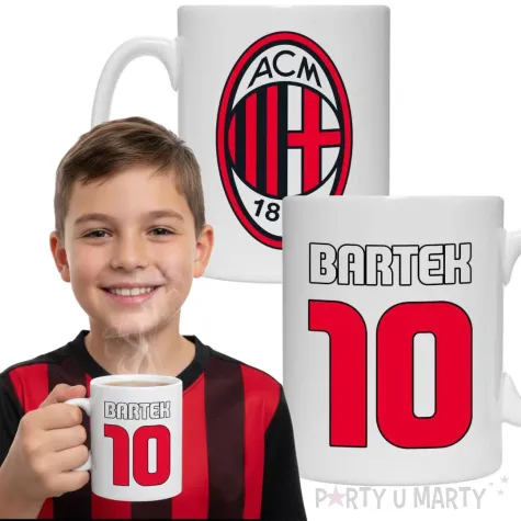 prezent na urodziny dla kibica pilkarza kubek pilka nozna ac milan personalizacja