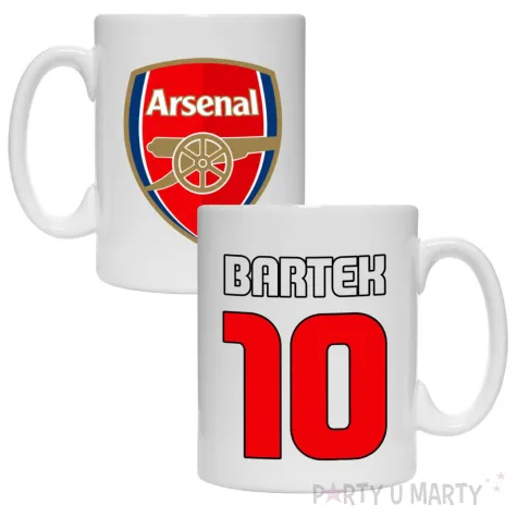 prezent na urodziny dla kibica pilkarza kubek pilka nozna arsenal personalizacja