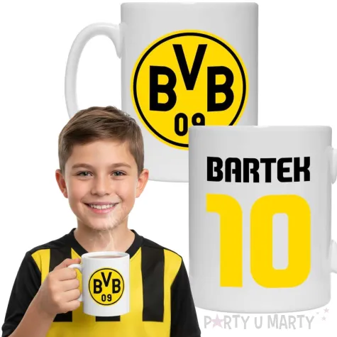 prezent na urodziny dla kibica pilkarza kubek pilka nozna borussia dortmund personalizacja